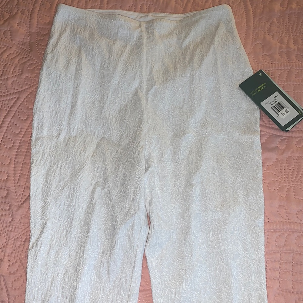 NWT!! White pants with lace overlay!